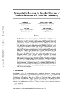 Bayesian Spline Learning for Equation Discovery of Nonlinear Dynamics
  with Quantified Uncertainty