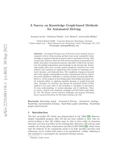 A Survey on Knowledge Graph-based Methods for Automated Driving