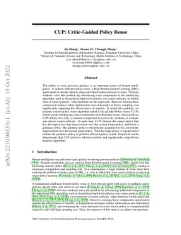 CUP: Critic-Guided Policy Reuse