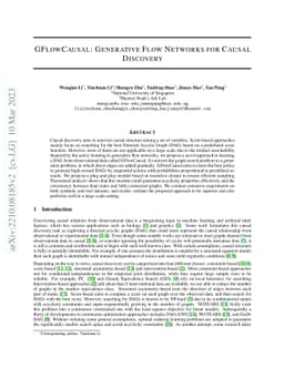 GFlowCausal: Generative Flow Networks for Causal Discovery