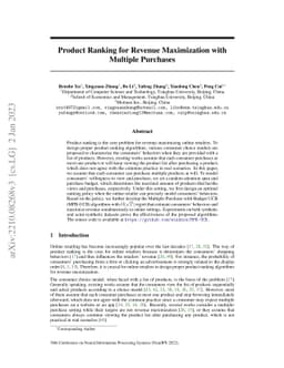 Product Ranking for Revenue Maximization with Multiple Purchases