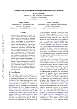 Construction Repetition Reduces Information Rate in Dialogue