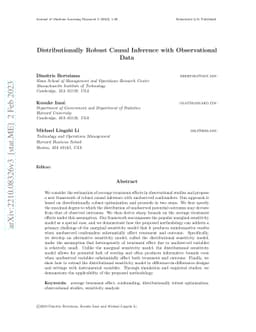 Distributionally Robust Causal Inference with Observational Data
