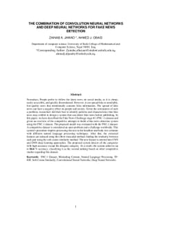 Combination Of Convolution Neural Networks And Deep Neural Networks For
  Fake News Detection