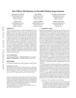 Fair Effect Attribution in Parallel Online Experiments
