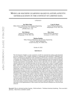 Modular machine learning-based elastoplasticity: generalization in the
  context of limited data
