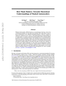 How Mask Matters: Towards Theoretical Understandings of Masked
  Autoencoders