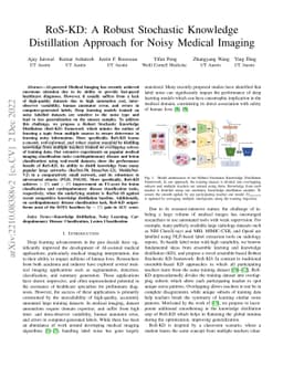 RoS-KD: A Robust Stochastic Knowledge Distillation Approach for Noisy
  Medical Imaging