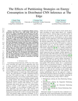 The Effects of Partitioning Strategies on Energy Consumption in
  Distributed CNN Inference at The Edge