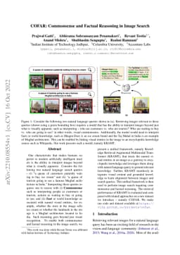 COFAR: Commonsense and Factual Reasoning in Image Search