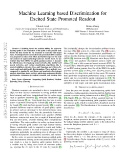 Machine Learning based Discrimination for Excited State Promoted Readout