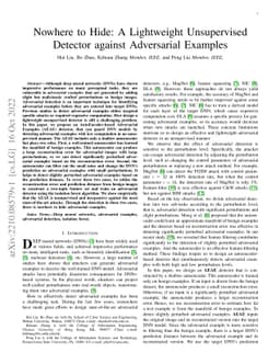 Nowhere to Hide: A Lightweight Unsupervised Detector against Adversarial
  Examples