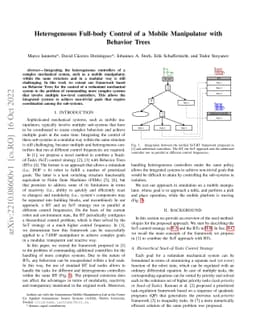 Heterogeneous Full-body Control of a Mobile Manipulator with Behavior
  Trees