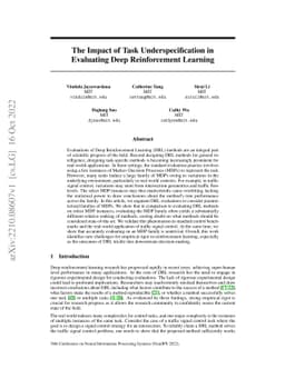 The Impact of Task Underspecification in Evaluating Deep Reinforcement
  Learning