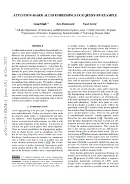 Attention-Based Audio Embeddings for Query-by-Example