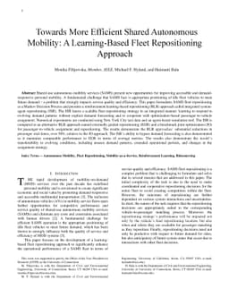 Towards More Efficient Shared Autonomous Mobility: A Learning-Based
  Fleet Repositioning Approach