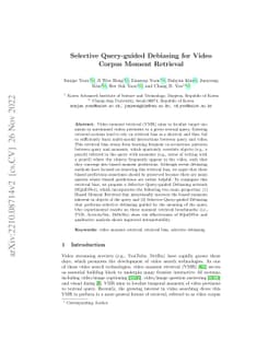 Selective Query-guided Debiasing for Video Corpus Moment Retrieval
