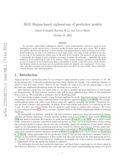 RbX: Region-based explanations of prediction models