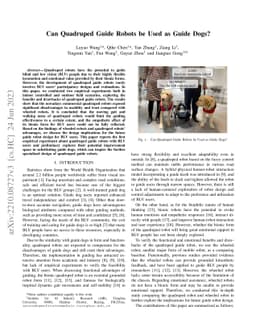 Can Quadruped Navigation Robots be Used as Guide Dogs?