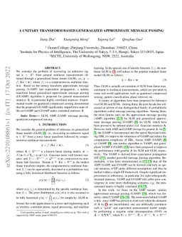 A Unitary Transform Based Generalized Approximate Message Passing