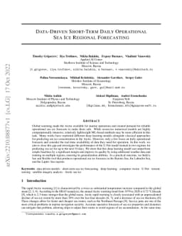 Data-Driven Short-Term Daily Operational Sea Ice Regional Forecasting