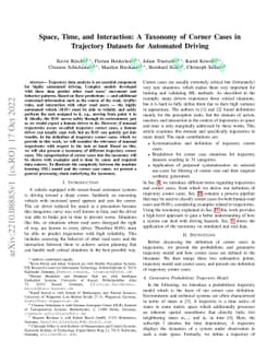 Space, Time, and Interaction: A Taxonomy of Corner Cases in Trajectory
  Datasets for Automated Driving