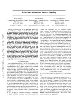 Real-Time Automated Answer Scoring