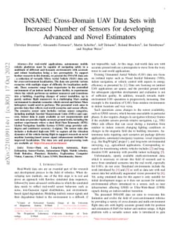 INSANE: Cross-Domain UAV Data Sets with Increased Number of Sensors for
  developing Advanced and Novel Estimators