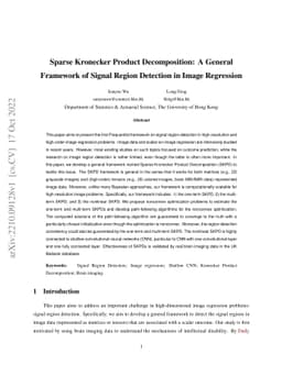 Sparse Kronecker Product Decomposition: A General Framework of Signal
  Region Detection in Image Regression
