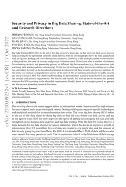 Security and Privacy in Big Data Sharing: State-of-the-Art and Research
  Directions