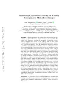 Improving Contrastive Learning on Visually Homogeneous Mars Rover Images