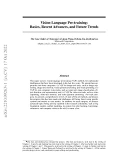 Vision-Language Pre-training: Basics, Recent Advances, and Future Trends