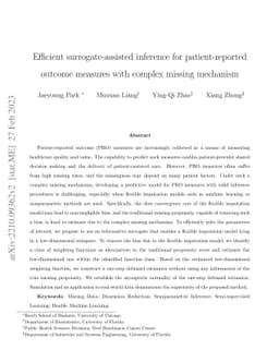 Efficient surrogate-assisted inference for patient-reported outcome
  measures with complex missing mechanism
