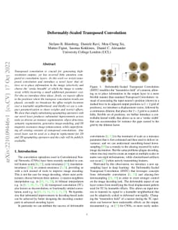 Deformably-Scaled Transposed Convolution