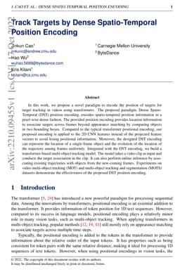 Track Targets by Dense Spatio-Temporal Position Encoding