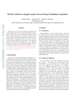 5th Place Solution to Kaggle Google Universal Image Embedding
  Competition