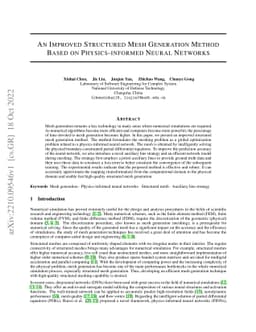 An Improved Structured Mesh Generation Method Based on Physics-informed
  Neural Networks