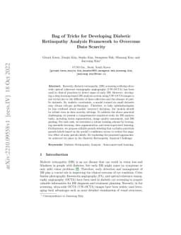 Bag of Tricks for Developing Diabetic Retinopathy Analysis Framework to
  Overcome Data Scarcity