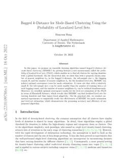 Bagged $k$-Distance for Mode-Based Clustering Using the Probability of
  Localized Level Sets