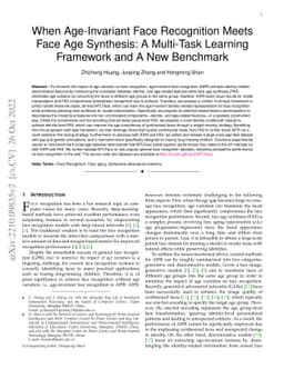 When Age-Invariant Face Recognition Meets Face Age Synthesis: A
  Multi-Task Learning Framework and A New Benchmark