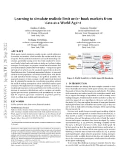 Learning to simulate realistic limit order book markets from data as a
  World Agent