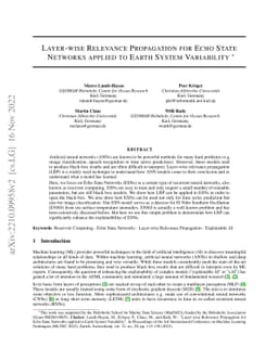 Layer-wise Relevance Propagation for Echo State Networks applied to
  Earth System Variability