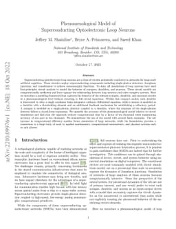 Phenomenological Model of Superconducting Optoelectronic Loop Neurons