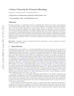 $k$-Means Clustering for Persistent Homology