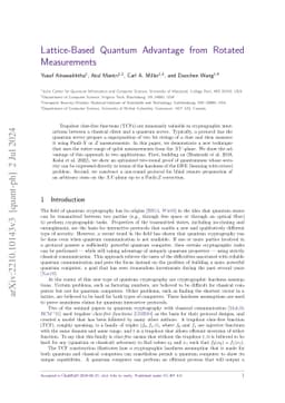 Lattice-Based Quantum Advantage from Rotated Measurements