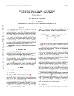 Multi-Source Transformer Architectures for Audiovisual Scene
  Classification