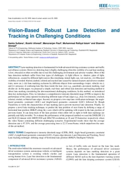 Vision-Based Robust Lane Detection and Tracking under Different
  Challenging Environmental Conditions