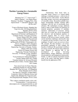 Machine Learning for a Sustainable Energy Future