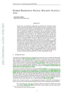 Hybrid-Regressive Neural Machine Translation