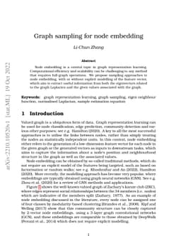 Graph sampling for node embedding